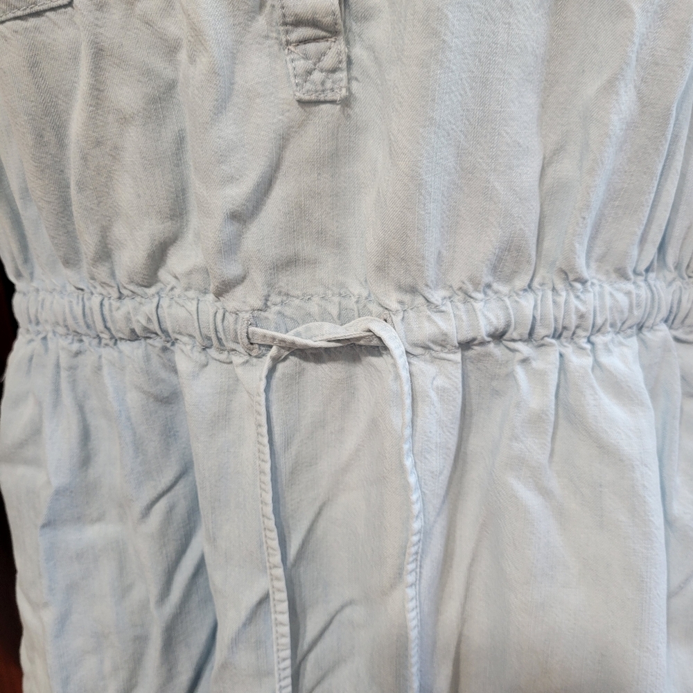 GAP Light Blue Button Up Workwear Style Dress Cinched Waist | Size Medium - Picture 7 of 12